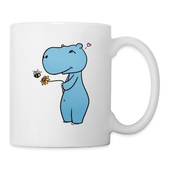 Nilpferd Blume - Tasse - Weiß - Rechts