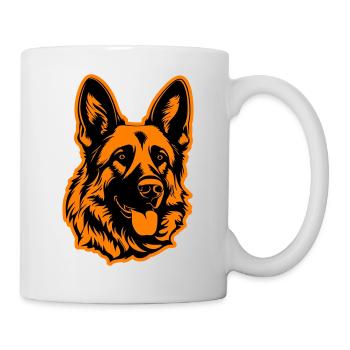 Tête de chien de berger allemand - Mug blanc - blanc - Droite
