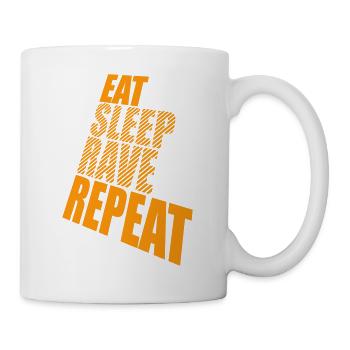 Manger dormir rave répéter nourriture sommeil corbeau disant - Mug blanc - blanc - Droite