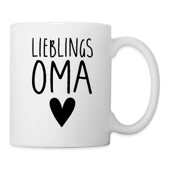 Lieblings Oma Herz - Tasse - Weiß - Rechts