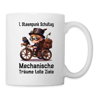 Erster Steampunk Schultag - Tasse - Weiß - Rechts