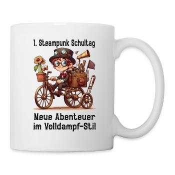 Erster Steampunk Schultag - Tasse - Weiß - Rechts