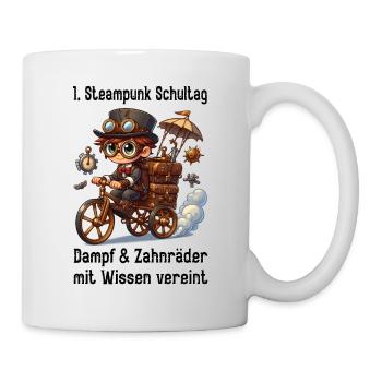 Erster Steampunk Schultag - Tasse - Weiß - Rechts