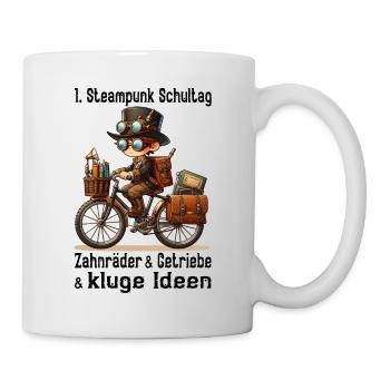Erster Steampunk Schultag - Tasse - Weiß - Rechts