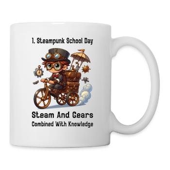 Erster Steampunk Schultag - Tasse - Weiß - Rechts