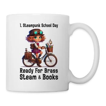 Erster Steampunk Schultag - Tasse - Weiß - Rechts
