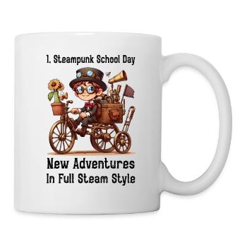 Erster Steampunk Schultag - Tasse - Weiß - Rechts