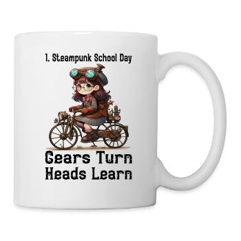 Erster Steampunk Schultag - Tasse - Weiß - Rechts