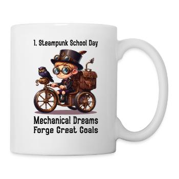 Erster Steampunk Schultag - Tasse - Weiß - Rechts