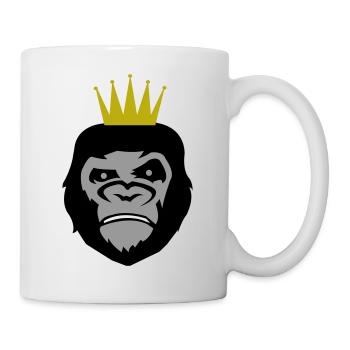 gorilla face krone - Tasse - Weiß - Rechts