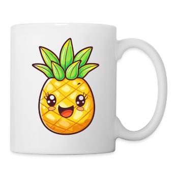 Ananas mit Gesicht - Tasse - Weiß - Rechts