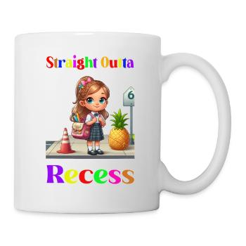 Straight outta recess - Tasse - Weiß - Rechts