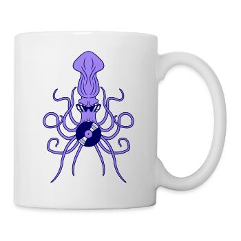 Kraken Oktopus Kalmar Tintenfisch Schallplatte - Tasse - Weiß - Rechts