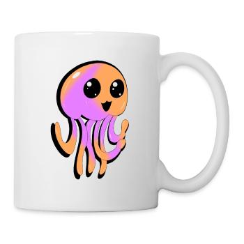 Cute purple orange comic/anime jellyfish - Mug - white - Right