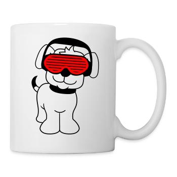 Cool Mignon DJ Chien Animal de compagnie Chiot Musique de fête - Mug blanc - blanc - Droite