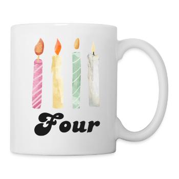 4e anniversaire bougie - Mug blanc - blanc - Droite