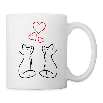 foxes in love 01 - Tasse - Weiß - Rechts