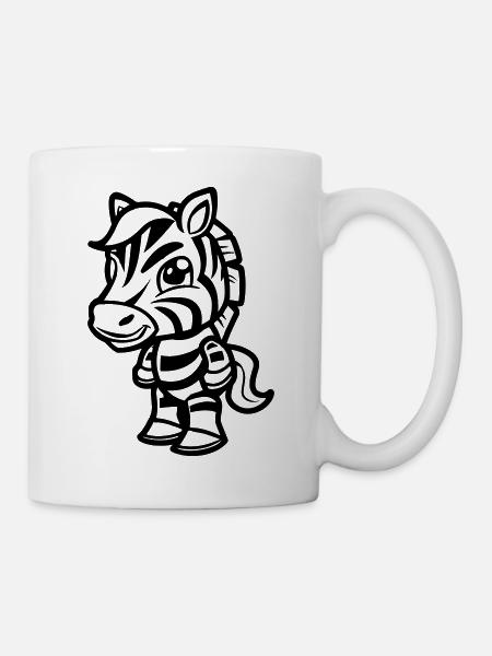 zebra comic - Tasse - Weiß