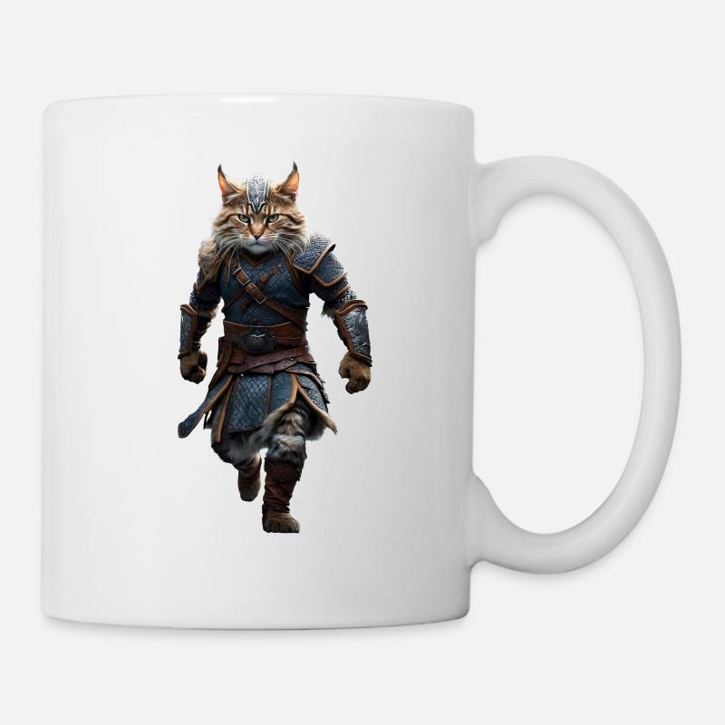 Wikinger-Katze - Tasse - Weiß