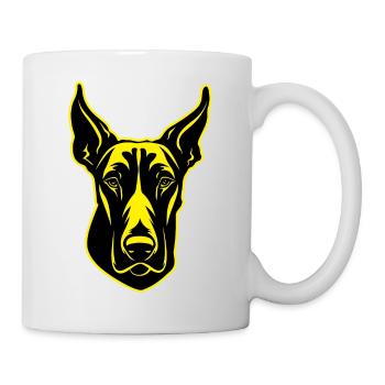 Doberman chien Portrait d’animal - Mug blanc - blanc - Droite