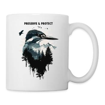 Préserver et protéger le martin-pêcheur - Mug blanc - blanc - Droite