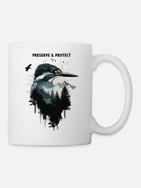 Preserve & Protect Eisvogel Vogel - Tasse - Weiß