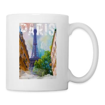 Paris Vintage Tour Eiffel Affiche de voyage - Mug blanc - blanc - Droite