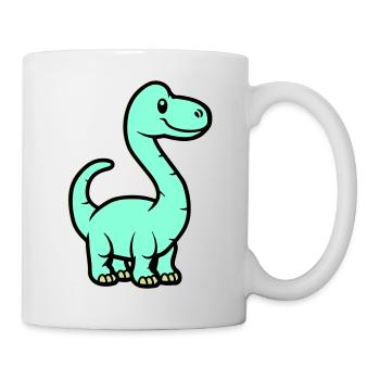 Bande dessinée Dinosaure Brontosaure - Mug blanc - blanc - Droite