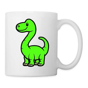 Bande dessinée Dinosaure Brontosaure - Mug blanc - blanc - Droite