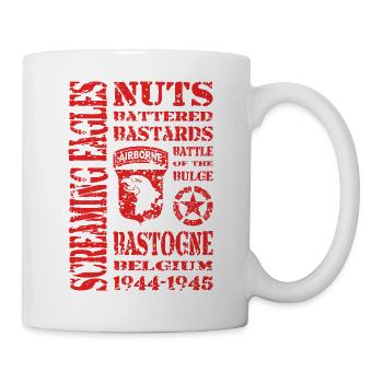 AVM Bastogne NUTS Battle Bulge Battered Bastards - Tasse - Weiß - Rechts