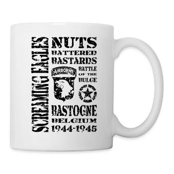 AVM Bastogne NUTS Battle Bulge Battered Bastards - Tasse - Weiß - Rechts