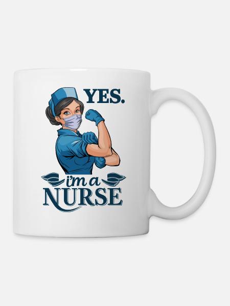 Lustige Krankenschwester mit Humor - Tasse - Weiß