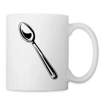 cutlery symbol spoon - Mug - white - Right