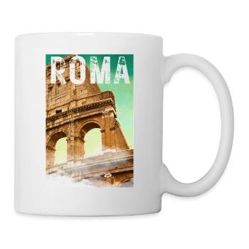 Rom Vintage Reiseposter mit dem Amphitheater - Tasse - Weiß - Rechts