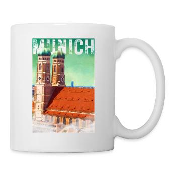 Affiche de voyage vintage de Munich avec la Frauenkirche - Mug blanc - blanc - Droite