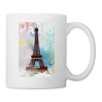 Paris Vintage Eiffel Tower Travel Poster - Mug - white - Right