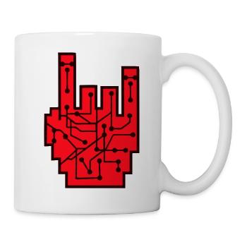 Nerd Geek Heavy Metal Rock Circuits Geste de la main - Mug blanc - blanc - Droite