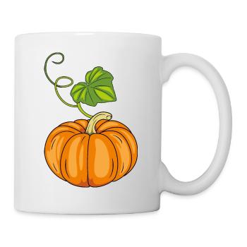 Citrouille mûre à la feuille verte - Mug blanc - blanc - Droite