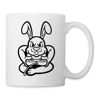 Gamer Gaming Hasenbesitzer Hasenbesitzerin Hase - Tasse - Weiß - Rechts
