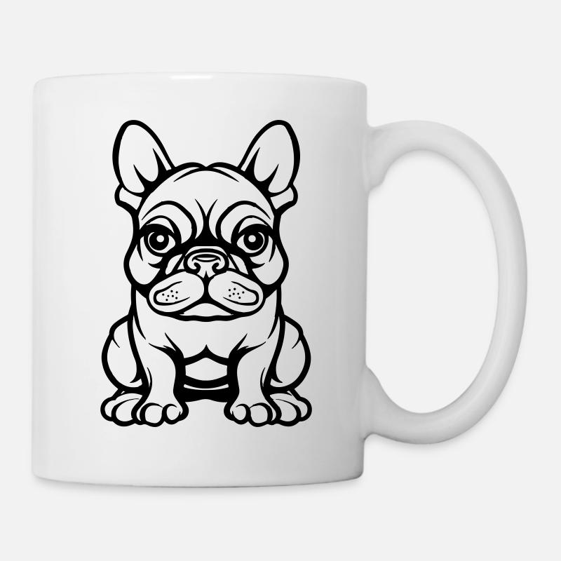 bulldogg hund comic - Tasse - Weiß