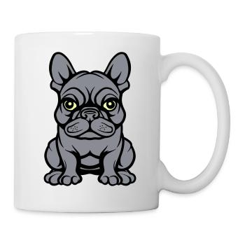 Bulldogg Chien Bande dessinée - Mug blanc - blanc - Droite