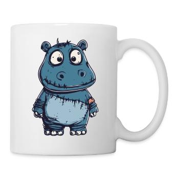 Nilpferd Halloween Lustig Zombie - Tasse - Weiß - Rechts