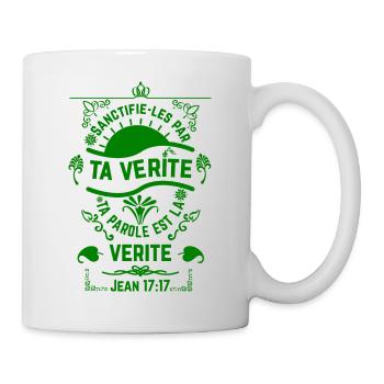 Jean 17:17 design VERT - Mug blanc - blanc - Droite