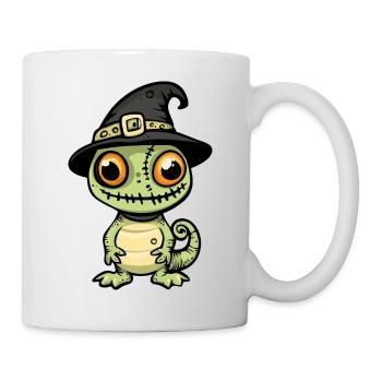 Chameleon Halloween Lustig Zombie - Tasse - Weiß - Rechts