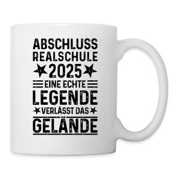 Realschule Abschluss 2025 Legende verlässt Gelände - Tasse - Weiß - Rechts