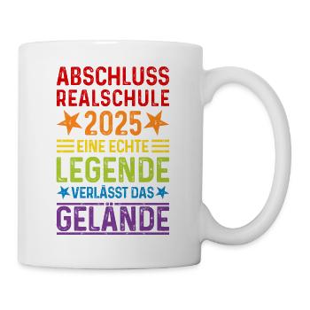 Realschule Abschluss 2025 Legende verlässt Gelände - Tasse - Weiß - Rechts