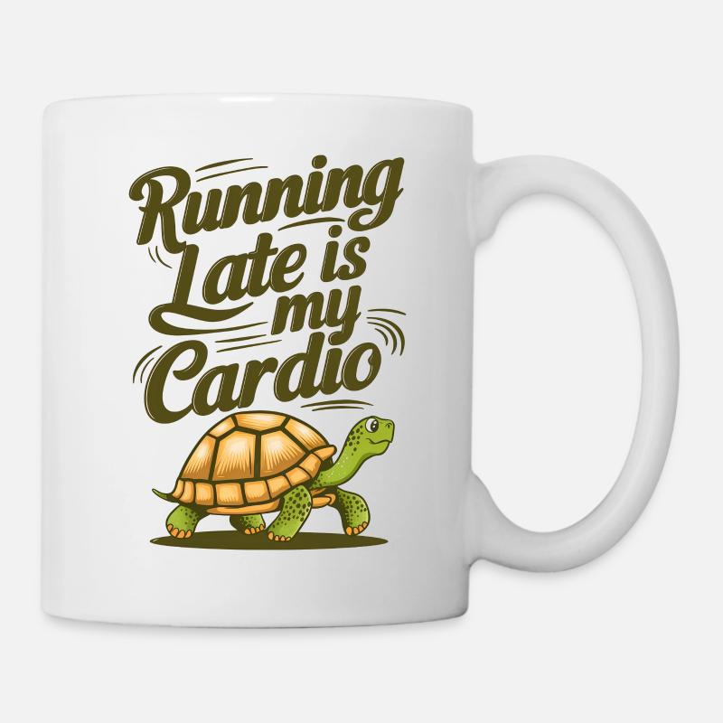 Running Late Is My Cardio - Mug - white