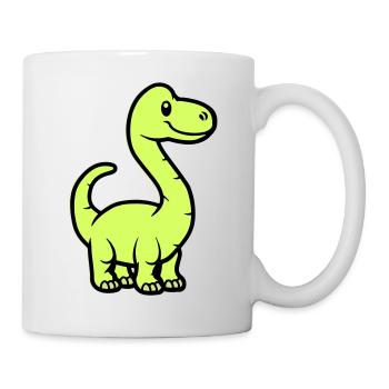 Dinosaur Brontosaurus Comic - Mug - white - Right