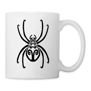 Araignée noire - Mug blanc - blanc - Droite