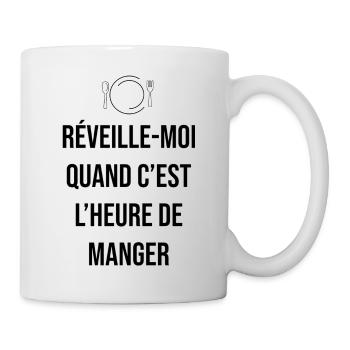 Réveille moi quand c'est l'heure de manger - Mug blanc - blanc - Droite